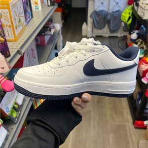 Nike White and Dark Blue Athletic Shoes